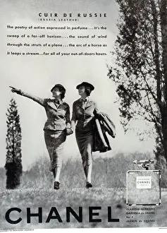 Chanel: Advertisement for Cuir de Russie perfume by Chanel