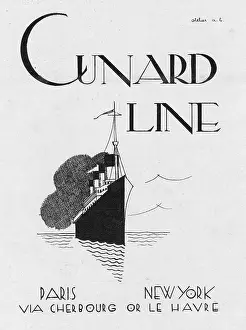 Transpo: Advert for Cunard Line, 1926, Paris