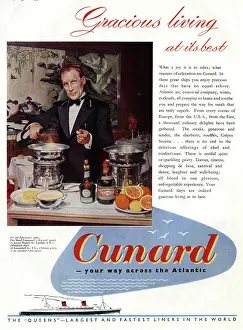 Cunard: Advert, Cunard - your way across the Atlantic