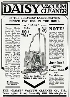 Vacuums: Advert for Daisy vacuum cleaner 1912