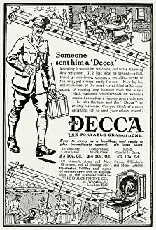 Endorsement: Advert for Decca portable gramophone 1916