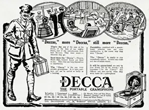 Endorsement: Advert for Decca portable gramophone 1916
