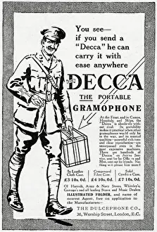 Endorsement: Advert for Decca portable gramophone 1916