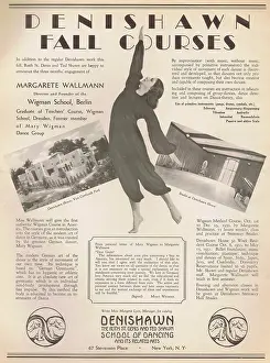 Wigman: Advert for Denishawn School of Dancing and courses