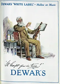 Tweeds: Advertisement for Dewar's White Label whisky