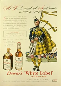 Bagpiper: Advertisement for Dewar's White Label Whisky