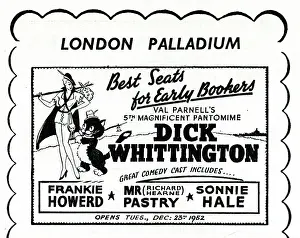 Panto: Advert, Dick Whittington pantomime, London Palladium