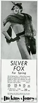 Stoles: Advert for Dickins & Jones silver fox 1937
