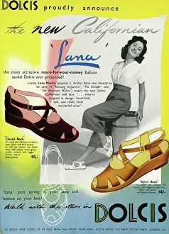 Sensible: Advert for Dolcis peep toe sandals 1950