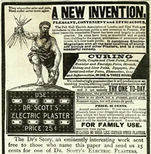 Plasters: Advert for Dr. Scotts electric plasters 1889