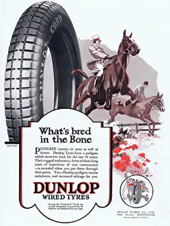 Wired: Advert for Dunlop, wired tyres, 1927