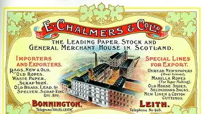 Leith: Advert, E Chalmers & Co Ltd, Bonnington and Leith