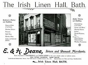 Deane: Advert for E. & H. Deane, The Irish Linen Hall, Bath