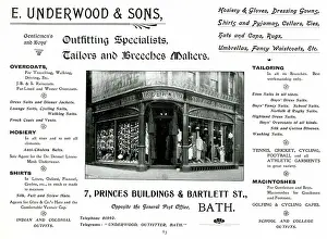 Underwood: Advert for E. Underwood & Sons, Tailors, Bath