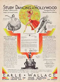 Earle: Advert for the Earle Wallace dancing school in Los Angeles