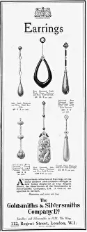 Goldsmiths: Advert for earrings from the Goldsmiths and Silversmiths