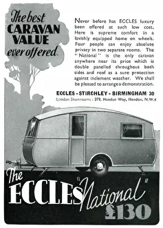 Caravanning: Advert for Eccles caravans 1939