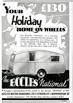 Caravanning: Advert for Eccles caravans 1939
