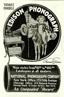 Edison: Advert, The Edison Phonograph, wax cylinder player
