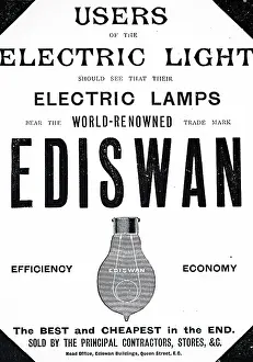 Incandescent: Advertisement for Ediswan incandescent light bulbs