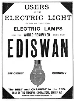 Edison: Advertisement for Ediswan incandescent light bulbs