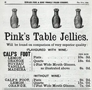 Madeira: Advert, Edward Pink's Table Jellies