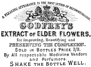 Lotion: An advertisement for Elder flower skin lotion, 1885