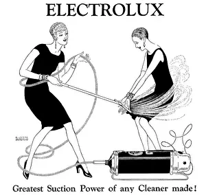 Suction: Advert for Electrolux - vacuum cleaner 1927