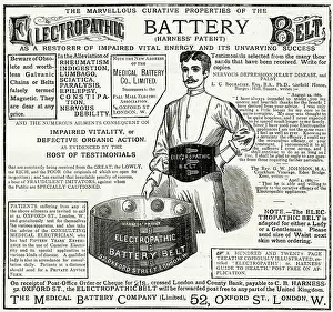 Illnesses: Advert for Electropathic Battery Belt 1885