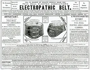 Electropathic: Advert for Electropathic Belt 1882