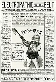 Electropathic: Advert for Electropathic belts 1886