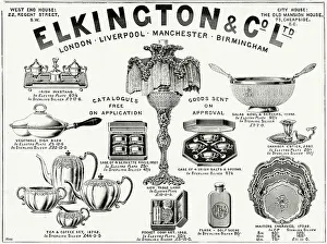 Lampshades: Advert for Elkington & Co Victorian items 1895