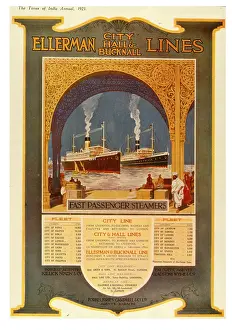 Steamships: Advertisement for Ellerman Lines