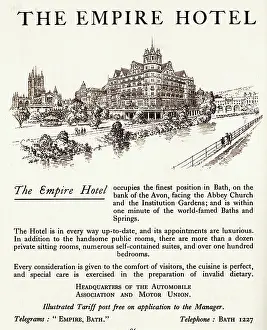 Telegrams: Advert, The Empire Hotel, Bath