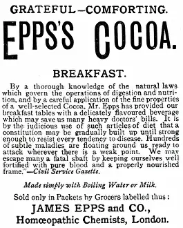 Epps: An advertisement for Epps's cocoa