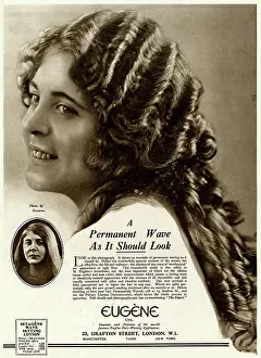Shingled: Advert for Eugene permanent hair waving 1922