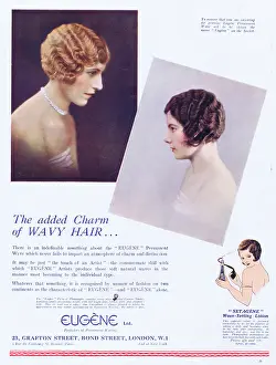 Hairstsyles: Advert for Eugene wavy hair, 1925