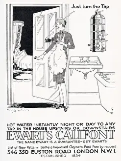 Bathrooms: Advert for Ewart's Califront hot water 1927