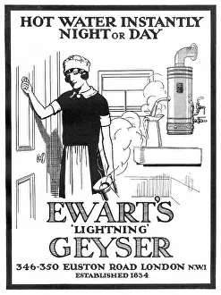 Geyser: Advert for Ewart's Lighting Geyser 1926