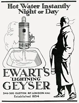 Ewarts: Advert for Ewart's Lightning Geyser 1926