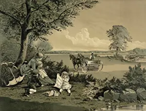 Underneath: Advertisement of a farmer working his field with
