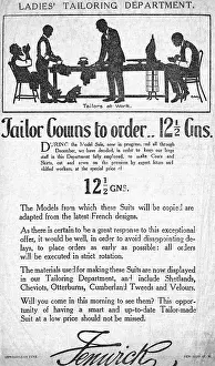 Fenwick: Advertisement for Fenwick tailoring
