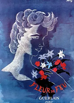 Fleur: Advertisement for Fleur de Feu by Guerlain, Paris