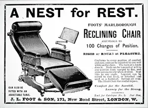 Reclining: Advertisement for Foot's reclining chair