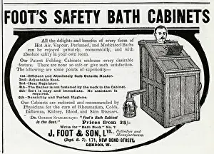 Vapour: Advert for Foot's Safty Bath Cabinets 1907