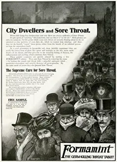 Sore: Advert for Formamint throat tablets 1910