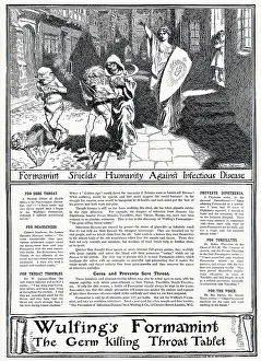 Sore: Advert for Formamint throat tablets 1910