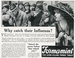 Formamint: Advert for Formamint Throat Tablets 1918