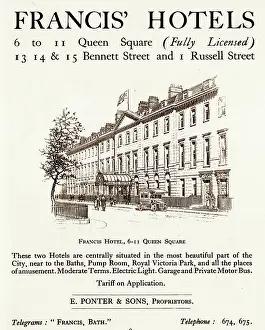 Proprietors: Advert Francis Hotels, Bath