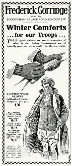 Woollies: Advert for Frederick Gorringe winter comforts 1915